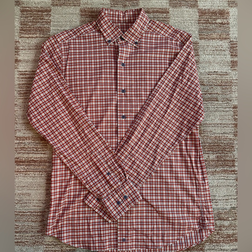 David Donahue Red and White Plaid Shirt